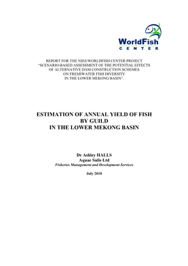 Estimation of Annual Yield of Fish by Guild in the Lower Mekong Basin