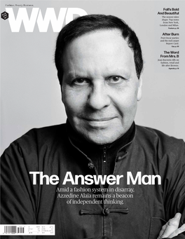 The Answer Man Amid a Fashion System in Disarray, Azzedine Alaïa Remains a Beacon of Independent Thinking