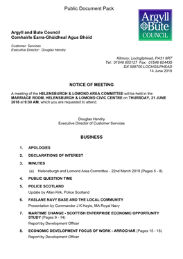 (Public Pack)Agenda Document for Helensburgh & Lomond Area