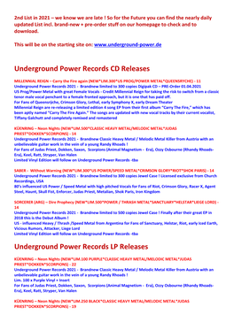 Underground Power Records List 2