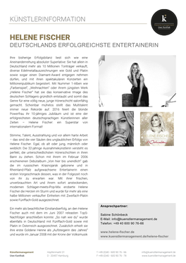 Helene Fischer Deutschlands Erfolgreichste Entertainerin