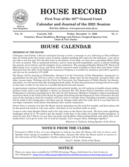 House Calendar