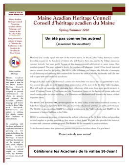 Maine Acadian Heritage Council Conseil D'héritage