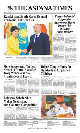 Kazakhstan, South Korea Expand Economic, Political Ties Talgar