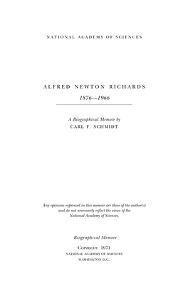 ALFRED NEWTON RICHARDS March 22,1876-March 24,1966