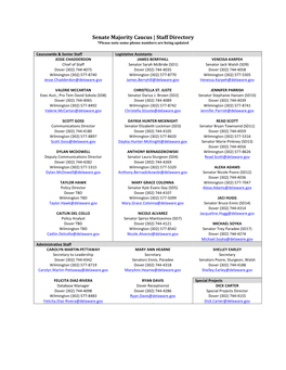 Senate Majority Caucus | Staff Directory *Please Note Some Phone Numbers Are Being Updated