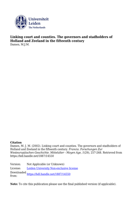 M Damen - Linking Court and Counties