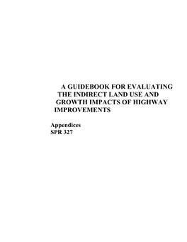 A Guidebook for Evaluating the Indirect Land Use and Growth Impacts of Highway Improvements