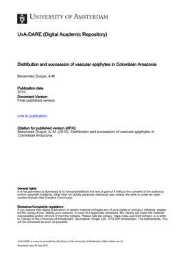 Distribution and Succession of Vascular Epiphytes in Colombian Amazonia