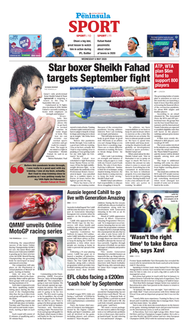 Star Boxer Sheikh Fahad Targets September Fight