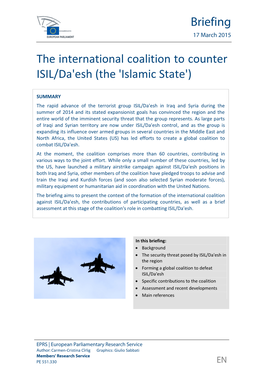 The International Coalition to Counter ISIL/Da'esh (The 'Islamic State')