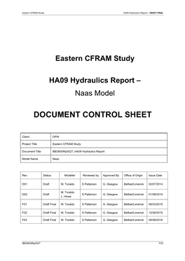 Eastern CFRAM Study HA09 Hydraulics Report – Naas Model