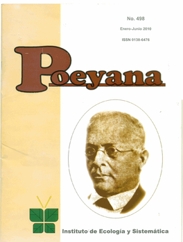 Instituto'ide Ecología Y Sistemática ROEUANA REVISTA ZOOLÓGICA CUBANA Instituto De Ecología Y Sistemática