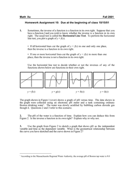 Math Xa Fall 2001 Homework Assignment 10: Due at The