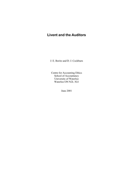 Livent and the Auditors