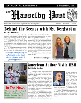 Behind the Scenes with Ms. Bergström by Alice Gustafson Have You Ever Wondered About the Da and in Western New York