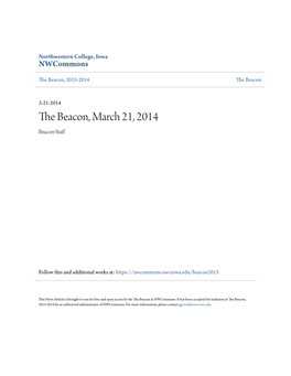 The Beacon, March 21, 2014 Beacon Staff