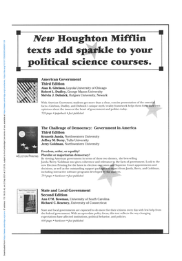 New Houghton Mifflin Texts Add Sparkle to Your Political Science