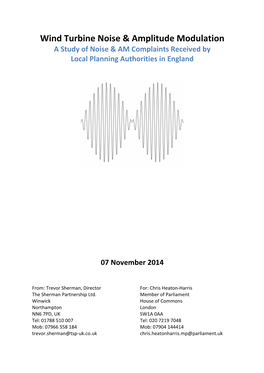 Wind Turbine Noise & Amplitude Modulation
