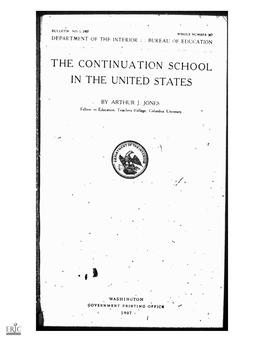 The Continuation Schoolin the United States,