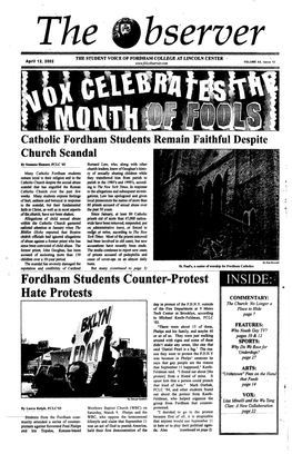 Fordham Students Counter-Protest Hate Protests INSIDE