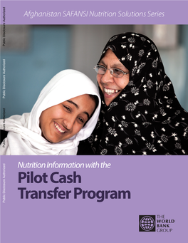 Pilot Cash Transfer Program Public Disclosure Authorized Public Disclosure Authorized Public Disclosure Authorized