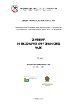 Objaœnienia Do Szczegółowej Mapy Geologicznej Polski