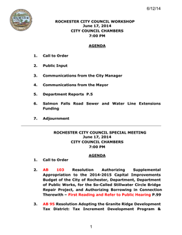 Rochester Regular City Council Meeting