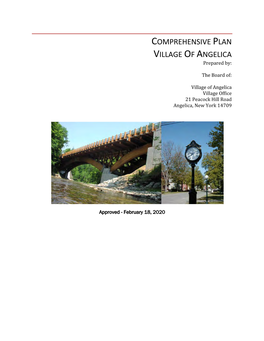 COMPREHENSIVE PLAN VILLAGE of ANGELICA Prepared By