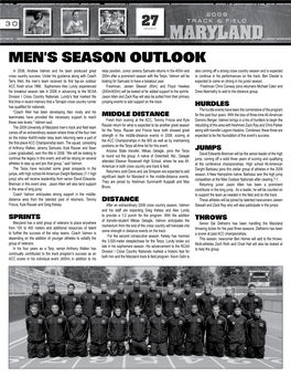 Men's Season Outlook in 2008, Andrew Valmon and His Team Produced Great Relay Position