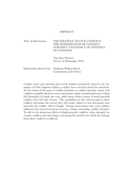 ABSTRACT Title of Dissertation: the STRATEGY of CIVIL