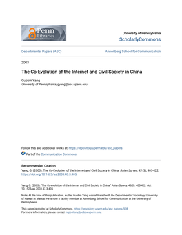 The Co-Evolution of the Internet and Civil Society in China