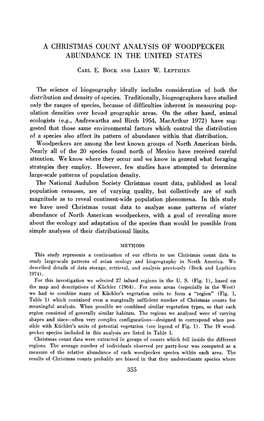 A Christmas Count Analysis of Woodpecker Abundance in the United States