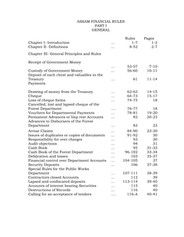 Assam Financial Rules Part I General