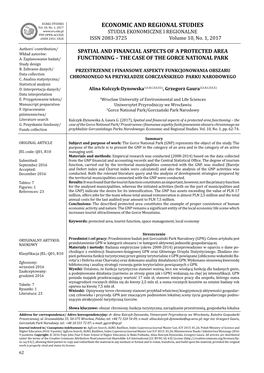 ECONOMIC and REGIONAL STUDIES STUDIA EKONOMICZNE I REGIONALNE PDF OPEN ACCESS Eissn 2451-182X ISSN 2083-3725 Volume 10, No