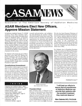 ASAM Members Elect New Officers, Approve Mission Statement