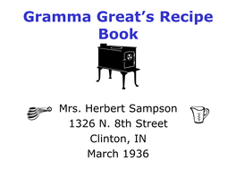 Gramma Great Recipe Collection