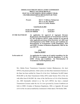 1 Odisha Electricity Regulatory Commission
