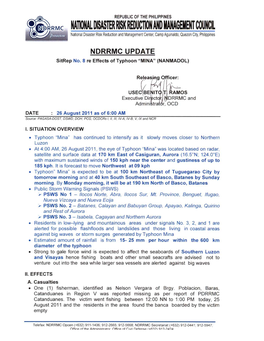 NDRRMC Update Re Sitrep No.08 TY 