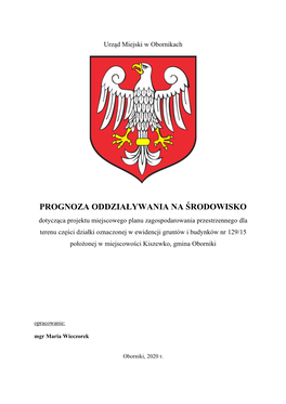 Prognoza Oddziaływania Na Środowisko