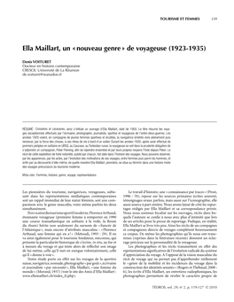 Ella Maillart, Un « Nouveau Genre » De Voyageuse (1923-1935)