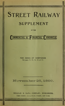 November 25, 1899: Street Railway Supplement, Vol. 69, No. 1796