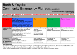 Borth & Ynyslas Community Emergency Plan (Public Version)