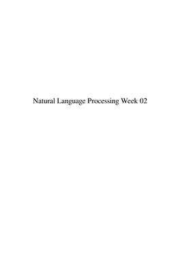 Natural Language Processing Week 02 Chapter 1