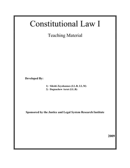 Constitutional Law I