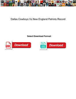 Dallas Cowboys Vs New England Patriots Record