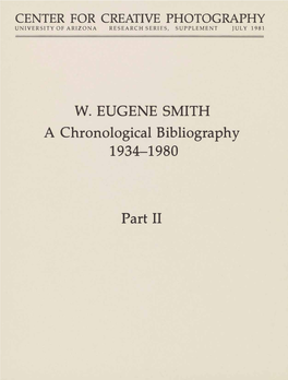 W. EUGENE SMITH a Chronological Bibliography Part II