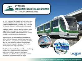 Latin America Passenger Rail Expansion Summit Series` Speakers