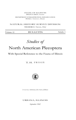 Studies of North American Plecoptera with Special Reference to the Fauna of Illinois