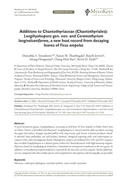 ﻿Additions to Chaetothyriaceae (Chaetothyriales)